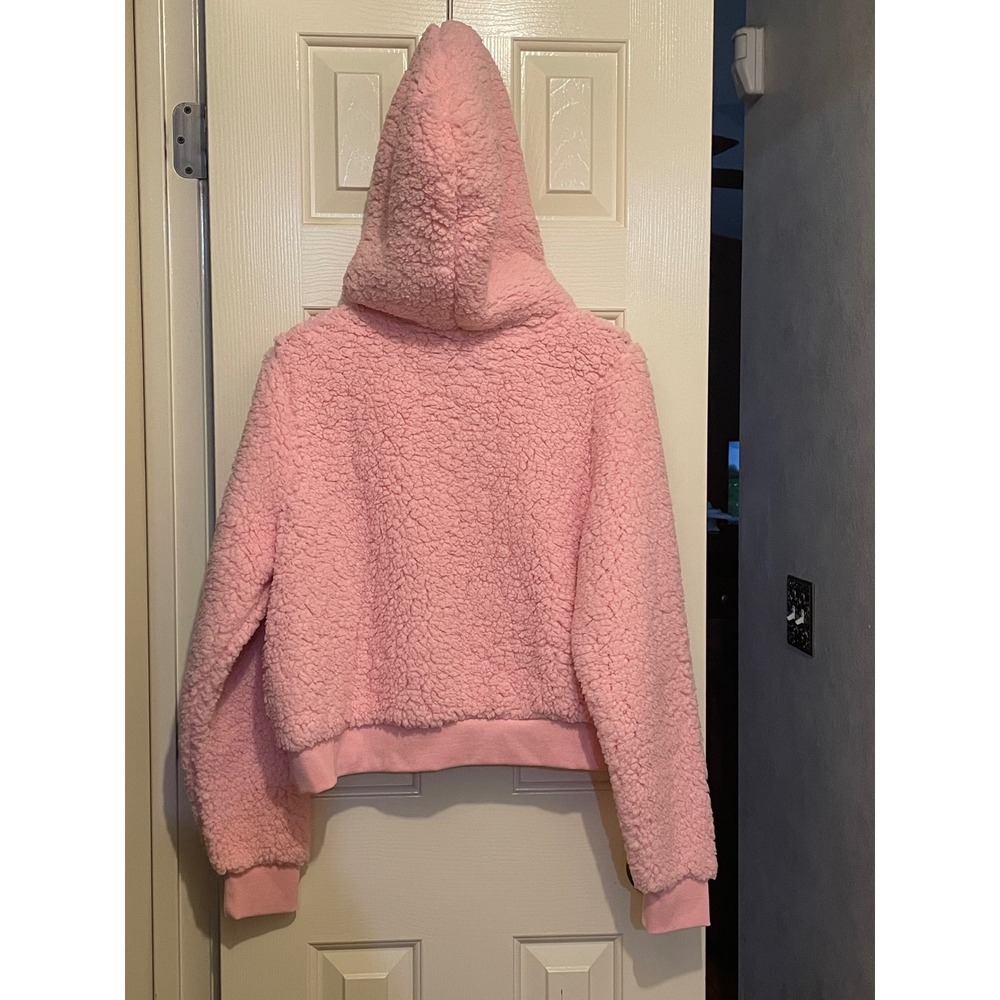 BlackCraft Cult Pink Sherpa Hoodie Believe In Yourself Baphomet Cropped LG NEW - Picture 4 of 6